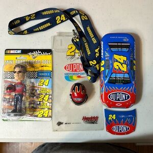 Jeff Gordon NASCAR goodies. #24 DuPont ChevroletHendrick Motorsport memorabilia
